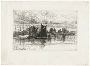 Batı Londra Kürek Kulübü (nesne üzerinde başlık) by Francis Seymour Haden (Sir) (signed by artist)