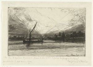 Thames üzerinde gün batımı Thames üzerinde gün batımı by Francis Seymour Haden (Sir) (signed by artist)