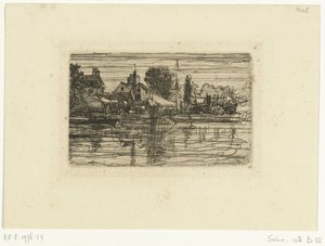 Sahil köyü Thames Side by Francis Seymour Haden (Sir)
