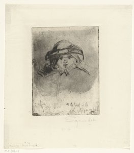 Bir Kızın Başı Bir Çocuğun Başı by Francis Seymour Haden (Sir)