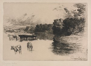 Bir Lancashire Nehri, 1881. by Francis Seymour Haden