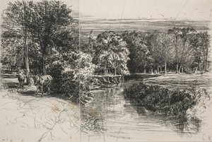 Dundrum Nehri ve İki Eşek, 1863. by Francis Seymour Haden
