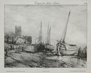 Sahil Boyunca Balıkçı Tekneleri by Francis Seymour Haden