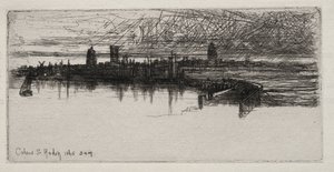 Küçük Calais İskelesi, 1865, 3 AM, 1865. by Francis Seymour Haden
