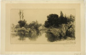 Shere Mill Göleti, No. II (büyük levha) by Francis Seymour Haden