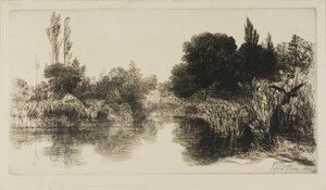 Shere Mill Göleti, No. II (büyük levha) by Francis Seymour Haden