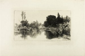 Shere Mill Göleti, No. II (büyük levha) by Francis Seymour Haden