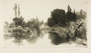 Shere Mill Göleti, No. II (büyük levha) by Francis Seymour Haden