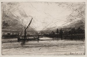 Thames üzerinde gün batımı by Francis Seymour Haden