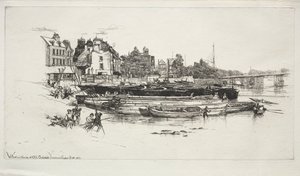 Whistlers Evi, Eski Chelsea, 1863. by Francis Seymour Haden