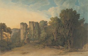 Devon İlçesindeki Berry Pomeroy Kalesi, 1775-1805. by Francis Towne