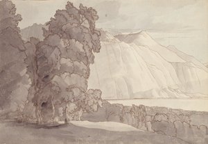 Manzara (Cenevre Gölü) (kalem ve mürekkep ve kağıt üzerinde yıkama) by Francis Towne