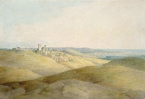 Pough Hill, Bude, Cornwall yakınlarında (kağıt üzerinde kalem ve mürekkep ve wc)