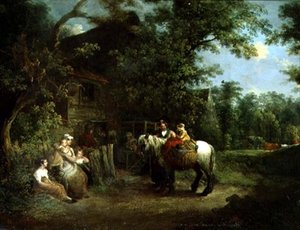 Rustik Bir Taverna Dışında Ülke Halkı by Francis Wheatley