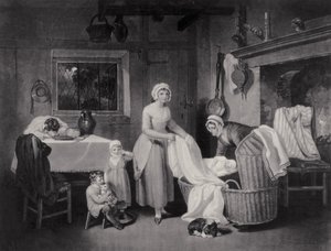Rustik Saatler: Gece, gravür H. Gillbank by Francis Wheatley