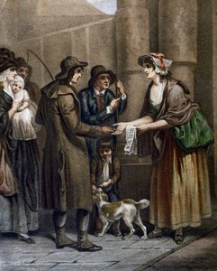 Yeni şarkılar için müzik notaları satıcısı, Francis Wheatley (1747-1801) tarafından Cries, Londra, Birleşik Krallık by Francis Wheatley