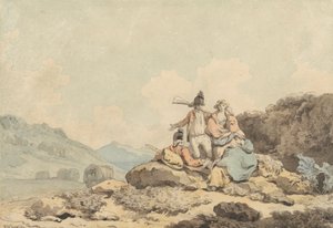 Askerler ve Taşralı Kadınlar by Francis Wheatley