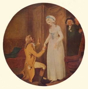 Genç Marlow ve Bayan Hardcastle: O Fethetmek için Durduğundan Bir Sahne, Oliver Goldsmith Act V, Sc by Francis Wheatley
