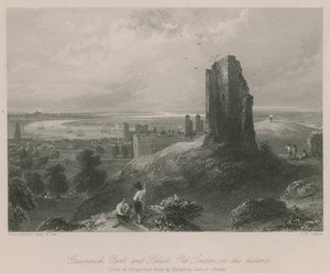 Greenwich Park ve Sarayı, uzaktaki Eski Londra by Francis William Topham
