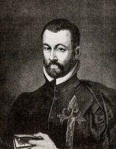 Francisco Pacheco'nun bir tablosuna dayanan İspanyol hümanist ve ilahiyatçı Benito ARIAS MONTANO'nun (1527-1598) portresi by Francisco (after) Pacheco