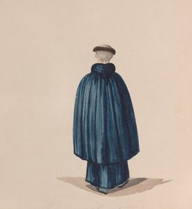 Aziz Francis tarikatından bir keşiş, bir grup çizimden arkadan bakıldığında..., yakl. 1848.