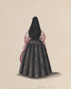 Arkadan bakıldığında saya takan bir kadın, bir grup çizimden..., yakl. 1848. by Francisco