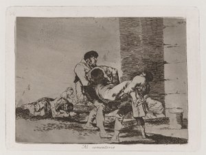 Mezarlığa, Savaşın Felaketlerinden Plaka 56 by Francisco de Goya