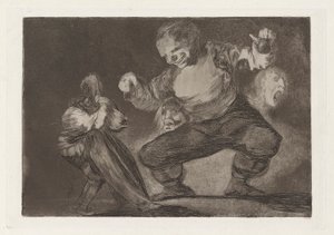 Bobalic?n (Simpleton), Los disparates (Los atasözü) dizisinden After Vice Comes Fornicio (After Vice Comes Fornication) olarak da bilinir. by Francisco de Goya