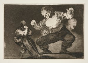 Bobalic?n (Simpleton), pl. Los atasözleri serisinden 4 by Francisco de Goya