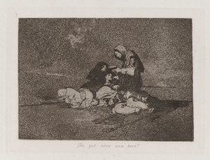 Neyden? bir fincan servis eder mi? (Bardak Neye Yarar?), Savaşın Felaketlerinden 59. Levha by Francisco de Goya