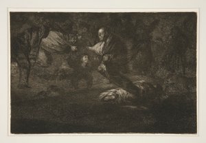 Tanrı onları yükseltir ve birleşirler (Onları Tanrı Yaratır ve Birlikte Birleşirler), pl. Atasözleri dizisinden 18 by Francisco de Goya