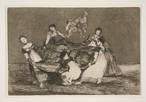 Farklı femenino (Feminine Folly), pl. Los atasözleri serisinden 1 by Francisco de Goya