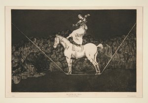 Farklı dakik (Punctual Folly), Los atasözü serisinden numarasız plaka by Francisco de Goya