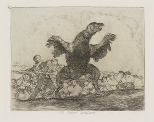 Etçil akbaba. (Etobur Akbaba.), pl. Savaşın Felaketleri dizisinden 76 by Francisco de Goya