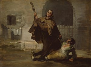 Silahın Poposu ile Friar Pedro Kulüpleri El Maragato, c. 1806. by Francisco de Goya