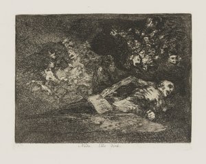 Hiç. diyecek? (Hiçbir şey. Olay Anlatacak.), pl. Savaşın Felaketleri dizisinden 69 by Francisco de Goya
