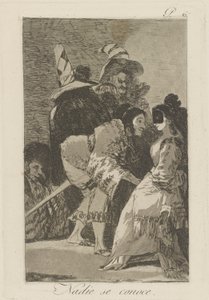 Nadie se conoce. (Kimse Kendini Bilmez.), pl. Los caprichos serisinden 6 by Francisco de Goya