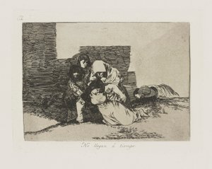 Gelmiyorlar mı? hava. (Zamanında Gelmezler.), pl. Savaşın Felaketleri dizisinden 52 by Francisco de Goya