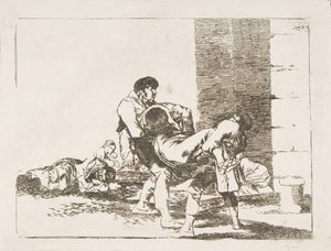 Los Desastres de la Guerra 'Savaşın Felaketleri'nden 56 numaralı levha: 'Mezarlığa.'A..., 1810-14. by Francisco de Goya