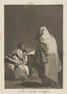 deli geliyor (İşte Öcü Adam Geliyor.), pl. Kaprisler serisinden 3 by Francisco de Goya