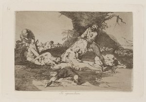 Se aprovechan (Onlardan Yararlarlar), pl. Los desastres de la guerra (Savaşın Felaketleri) dizisinden 16 by Francisco de Goya