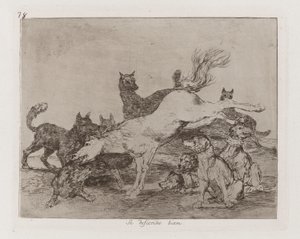 Kendini İyi Savunuyor, Savaşın Felaketlerinden Levha 78 by Francisco de Goya