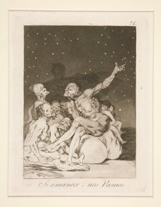 Si amanece, nos vamos (Gün Tatili Çıkınca Çıkacağız), pl. Los caprichos serisinden 71 by Francisco de Goya