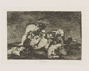 Hiç de bile. (Ne de [Bunları] İkisinden birini Yapın.), pl. Savaşın Felaketleri dizisinden 10 by Francisco de Goya
