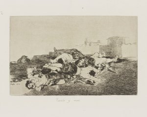 Çok ve daha fazlası. (Daha da kötüsü.), pl. Savaşın Felaketleri dizisinden 22 by Francisco de Goya