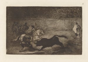 İspanyol bir atlı eziyor by Francisco de Goya