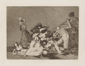 Y son fieras (Ve Vahşi Canavarlar Gibidirler), pl. Los desastres de la guerra (Savaşın Felaketleri) serisinden 5 by Francisco de Goya