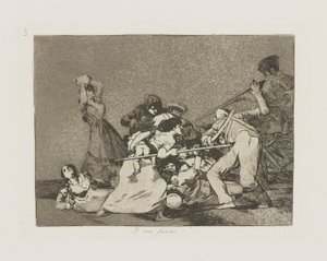 Y oğlu fieras. (Ve Vahşi Destanlar Gibidirler.), pl. Los desastres de la guerra (Savaşın Felaketleri) dizisinden 5 by Francisco de Goya