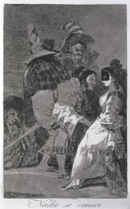 193-0082106 Kimse kendini tanımıyor, 'Los caprichos' levhası 6, pub. 1799 (aşındırma) by Francisco Jose de Goya y Lucientes