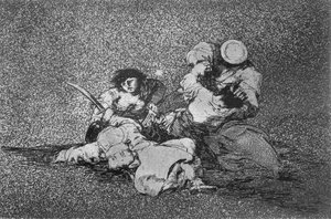 193-0082185 Kadınlar cesaret veriyor, 'Savaşın Felaketleri'nin 4. plakası by Francisco Jose de Goya y Lucientes